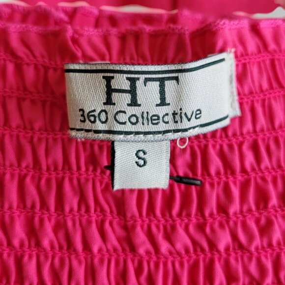 Nordstrom HT360 Collective Pink Smocked Tiered Cotton Mini Skirt Size S - Picture 6 of 11
